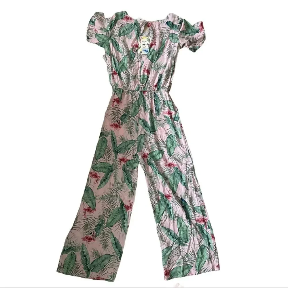 H&M X Karolina Kijak Tropical Pant Jumpsuit Size 14 Youth